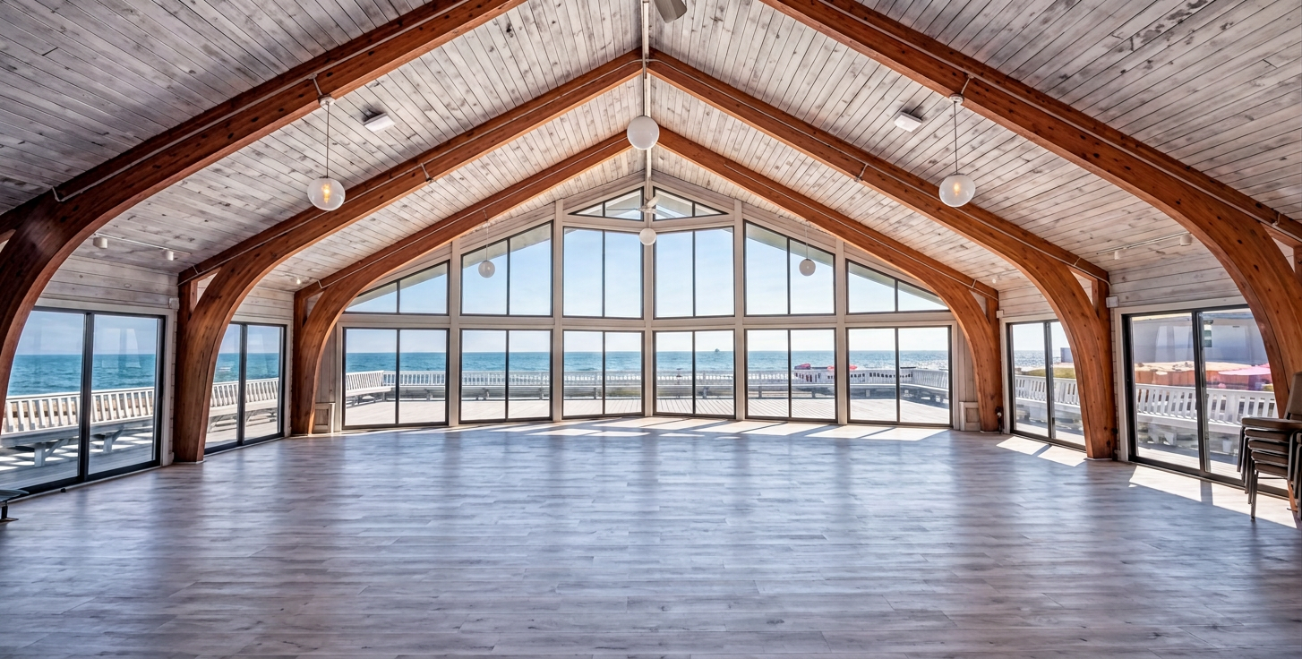 The Pavilions at Penfield Beach interior with water views